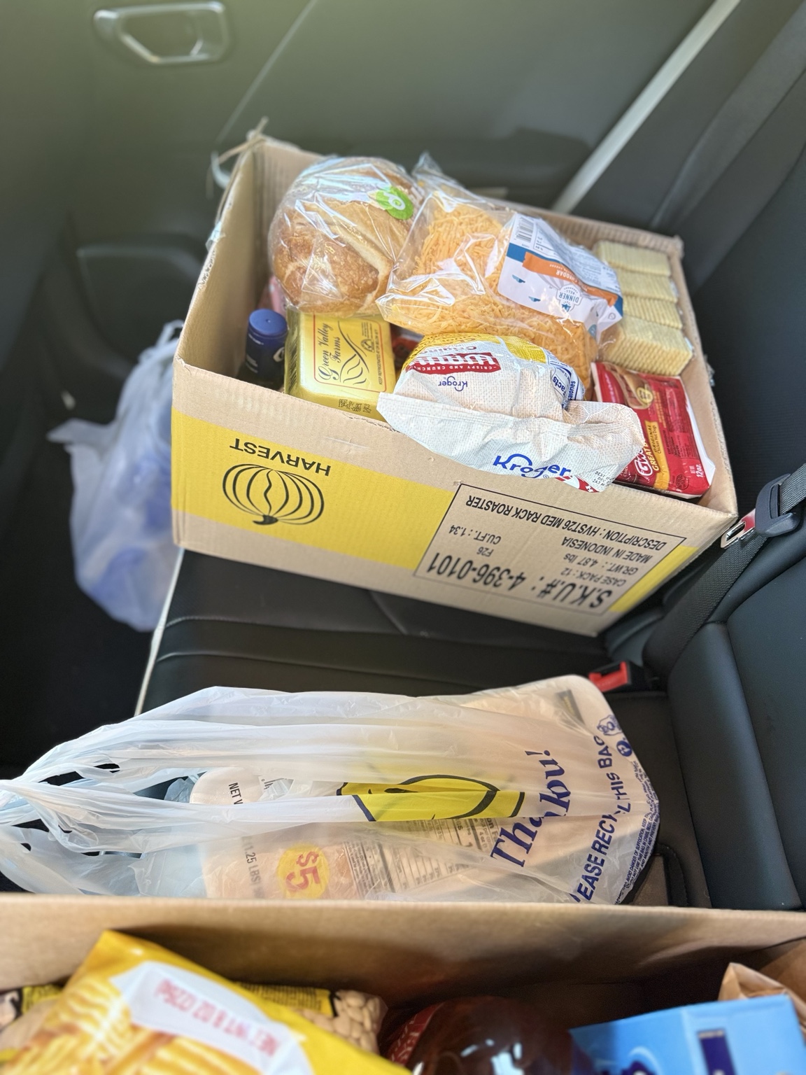 Grocery boxes loaded for delivery